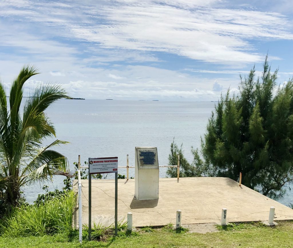 A photo of Abel Tasman's landing site in Nuku'alofa.