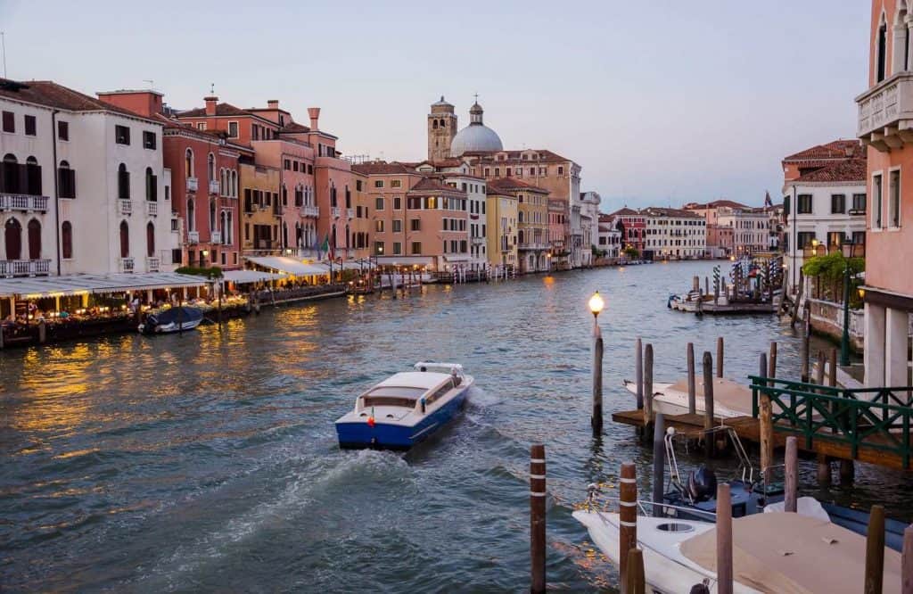 A Vaparetto, or public transportation boat, that is one of the most helpful things to know before visiting Venice.