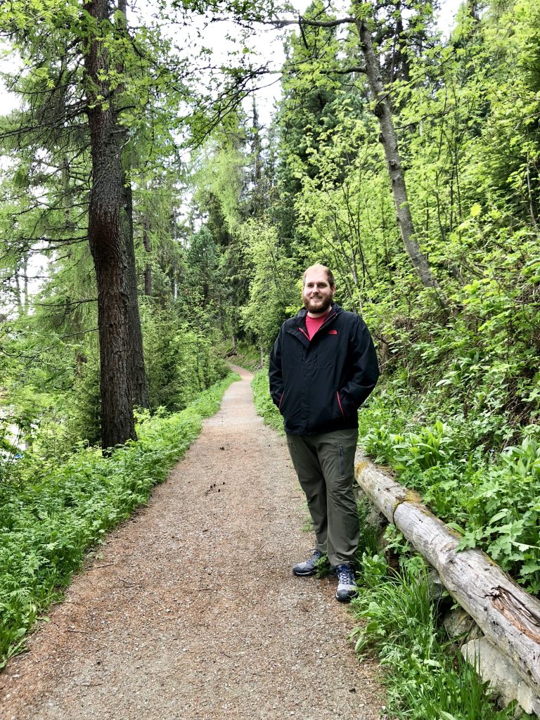 photo of my husband on a hiking trail 