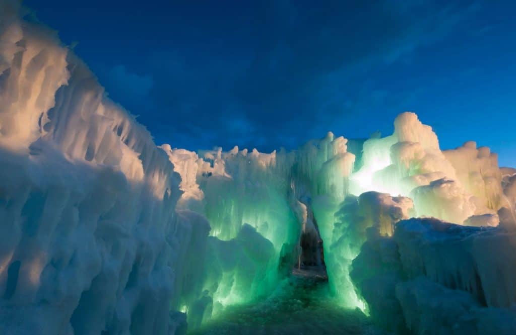 Midway Ice Castles are one of the best places to visit in Utah.