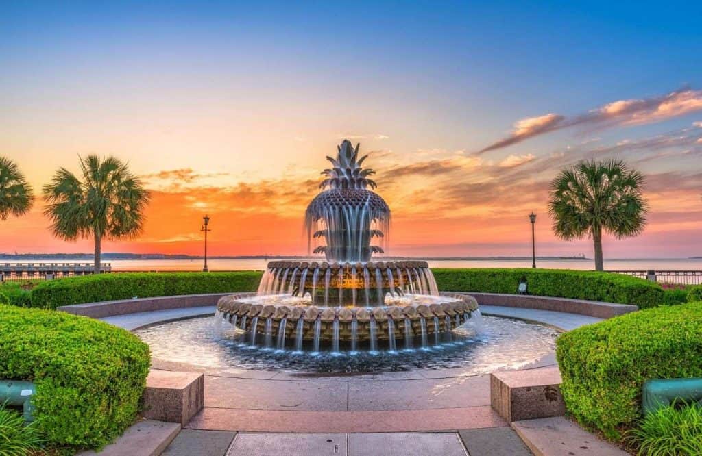 During your weekend in Charleston, be sure to watch the sunset in front of the infamous Pineapple!