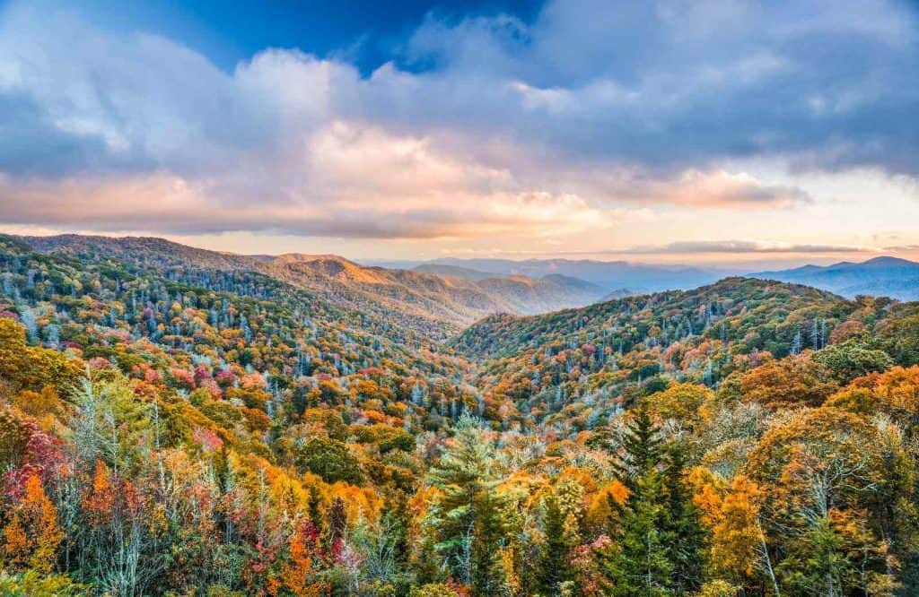 Smoky Mountains National Park is one of several national parks on the East Coast.