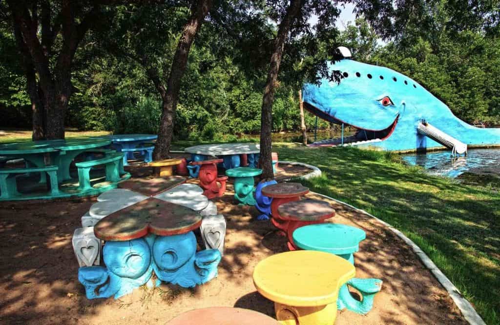 If you're looking for neat Route 66 attractions, visit the Blue Whale in Catoosa.